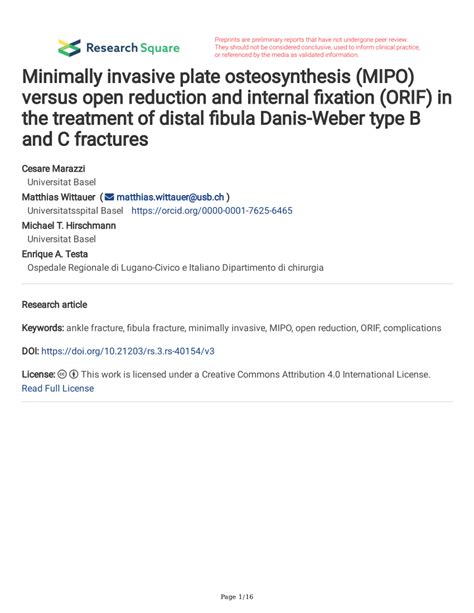 Pdf Minimally Invasive Plate Osteosynthesis Mipo Versus Open