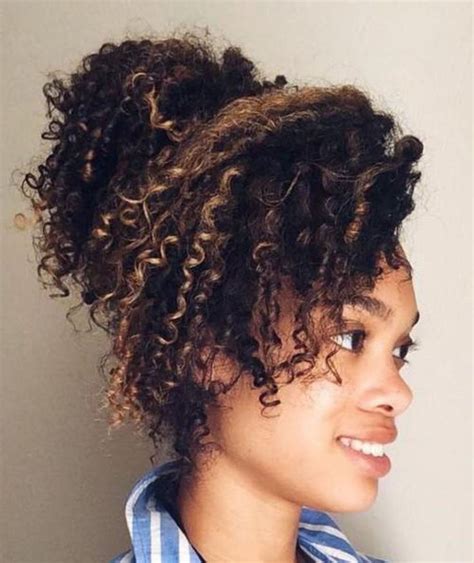 40 Creative Updos For Curly Hair Natural Hair Styles Curly Hair