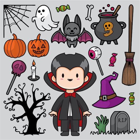 Premium Vector Happy Halloween Doodle Illustration