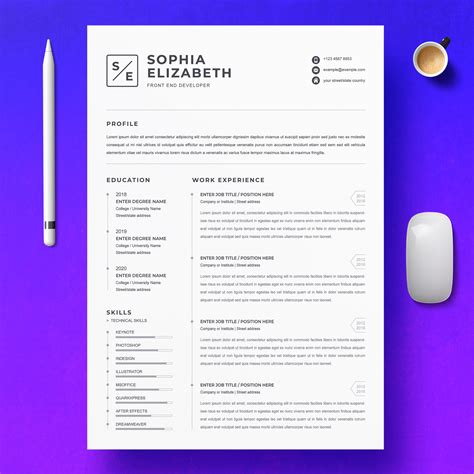 Modern Resume Template For Word Creative Cv Template Design Images