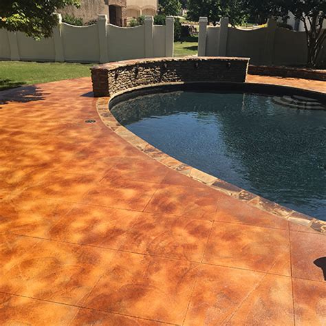 Stained Concrete Pool Deck Custom Concrete Creations