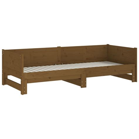 Pull Out Day Bed Honey Brown Solid Wood Pine 2x90×190 Cm Itz Coming