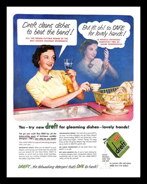 1952 Dreft Dishwashing Detergent Vintage PRINT AD Soap Housewife