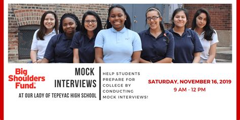 College Mock Interviews With Our Lady Of Tepeyac High School Students