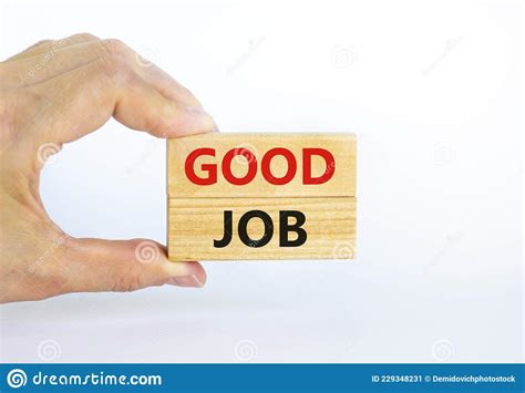 Good Job Symbol Concept Words `good Job` On Wooden Blocks On A