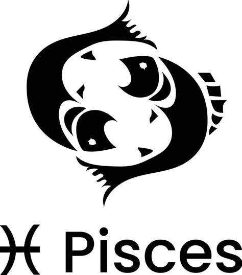 Pisces Astrological Sign Silhouette Vector Illustration Vector Art At Vecteezy