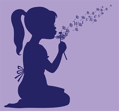 Girl Blowing Dandelion Illustrations Royalty Free Vector Graphics