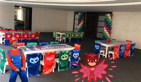 Decoración Para Fiesta Infantil Mariobros Pjmasks Cumpleañosdoble