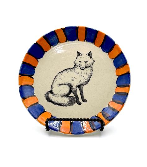 Hand Built Ceramic Fox Plate Etsy