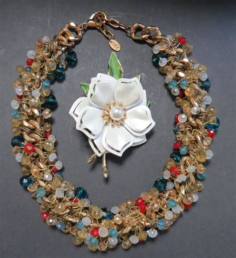 Costume Jewellery Zara Necklace And White Rose Brooch Collectors Weekly