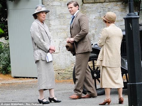 Downton Abbey Isobel Crawley Smiles Alongside Widow Branson As Filming