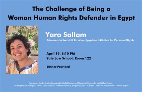 The Challenge Of Being A Woman Human Rights Defender In Egypt Yale Macmillan Center Program On