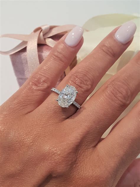 3 Carat Oval Diamond Engagement Ring Lab Grown Diamond Etsy