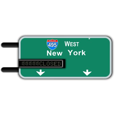 Vector Image Of Interstate Highway Sign With A Led Display Free Svg