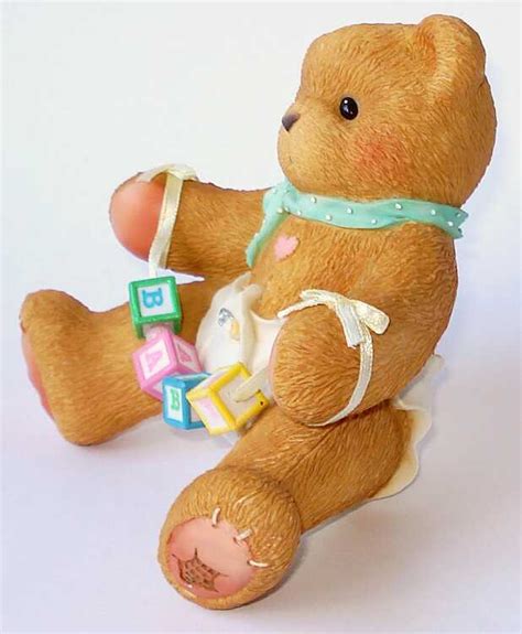 Heidi´s Cherished Teddies Galerie Baby Bear With Blocks Shelf Sitter