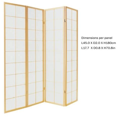 Japanese Room Divider 4 Panels W180xh180cm Privacy Screen Shoji Rice