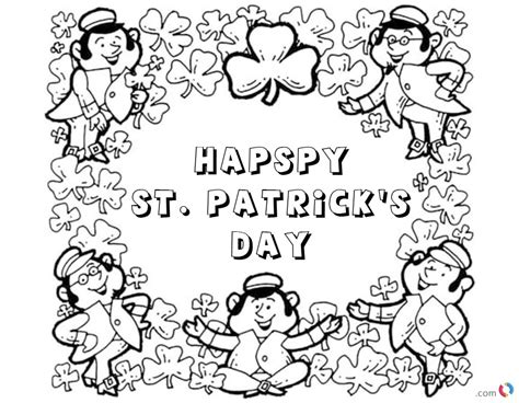 Happy St Patricks Day Shamrock Coloring Pages Free Printable