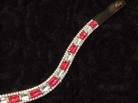 Square Crystals Pink And Silver Alternated Bling Your Horse With
