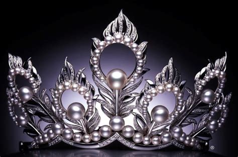 The Intricate Design Of The Mikimoto Crowns Made With White South Sea