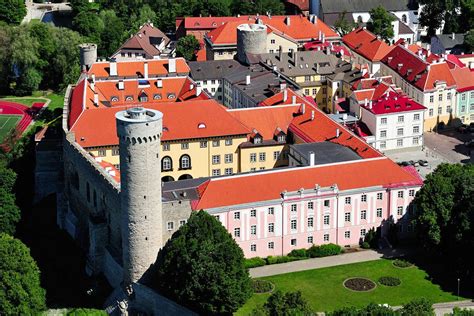 Toompea Castle Estonia Perched On A Limestone Cliff And Towering
