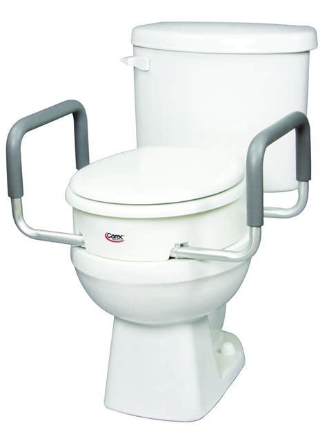 Carex Raised Toilet Seat With Handles Standard Elongated Toilets Adds