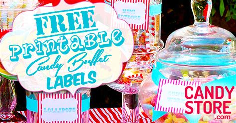 12 Customizable Candy Buffet Labels