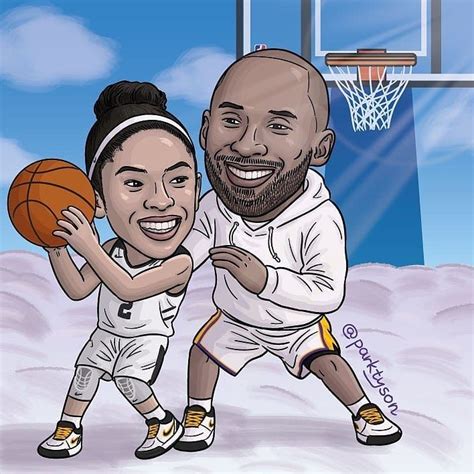 Kobe Bryant Cartoon Wallpaper With Gigi Kobe Bryant 2020 4k Wallpapers