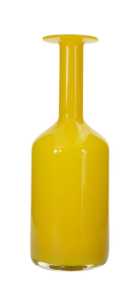 Danish Mid Century Modern Holmegaard Yellow Glass Vase 1
