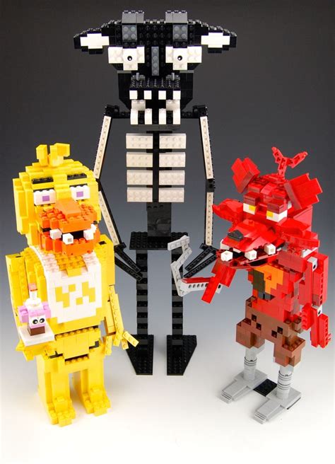 Lego Five Nights At Freddys Chica Cupcake Endoskeleton And Foxy By