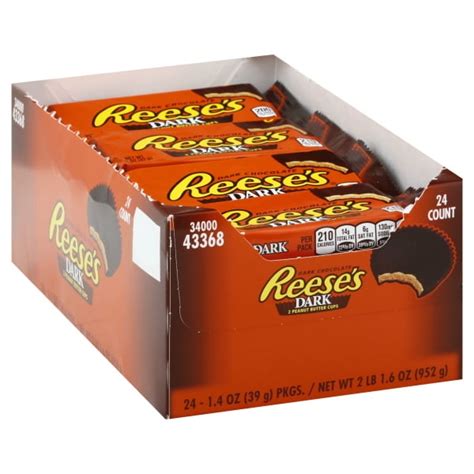 Reeses Dark Chocolate Peanut Butter Cups 15 Oz 24 Count