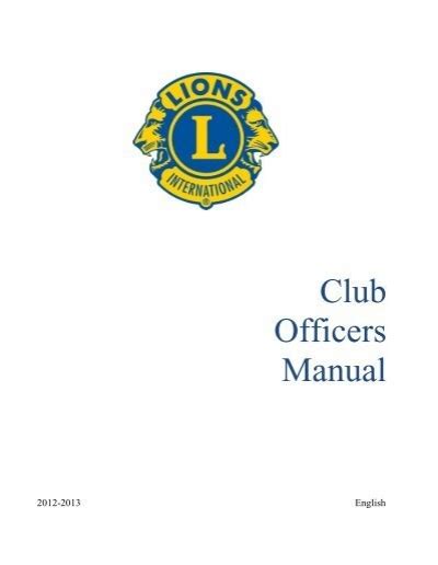 Club Officers Manual Lions Clubs International