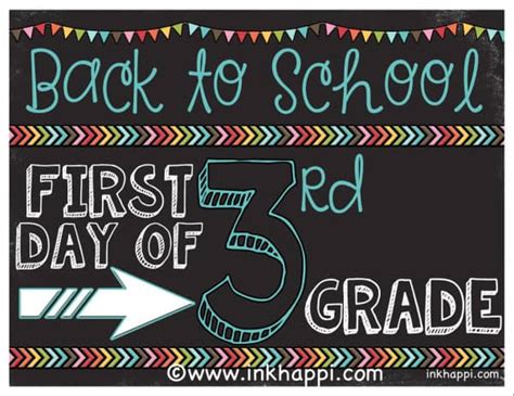 Free Printable First Day Of School Signs For All Grades 2023