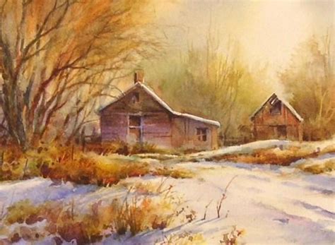 Fresh Snow Watercolor Painting Roland Lee