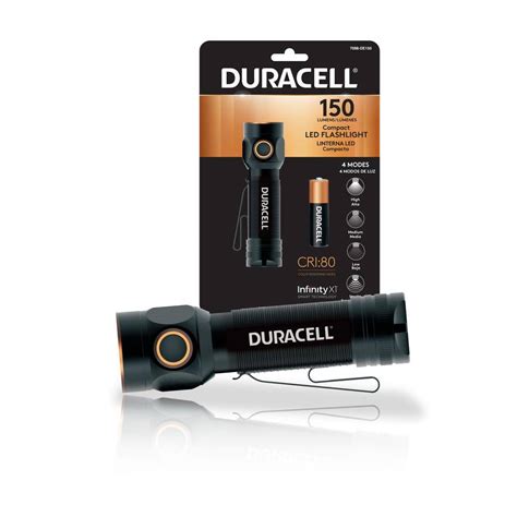 Duracell 150 Lumen Compact Edc Led Flashlight 4 Modes With Batteries