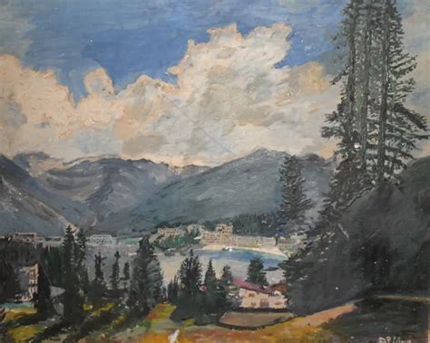 Vintage Impressionist Oil Painting Mountain Lake Landscape Signed 171