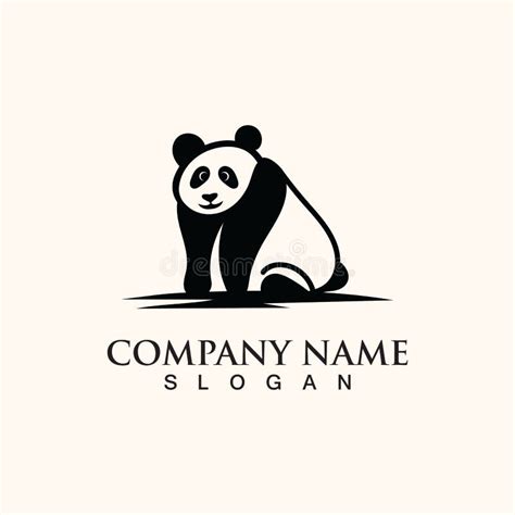 Panda Cute Bear Logo Animal Mammals Modern Is Funny Vector Icon Stock