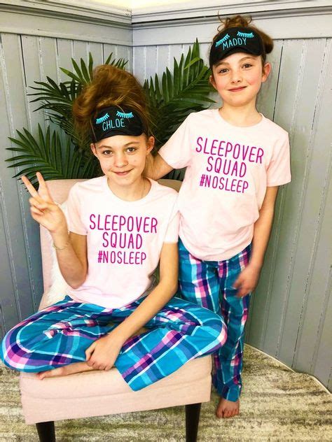 Personalized Eye Masks Sleepover Squad Kids Pajamas Matching Sister