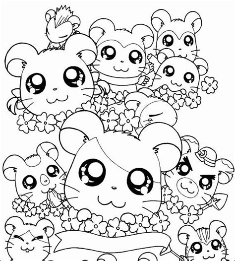 Anime Animal Coloring Pages Lovely Hamtaro Cute Animals Coloring Pages