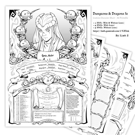 Liaths Dnd Character Sheet Set By Liaths On Newgrounds