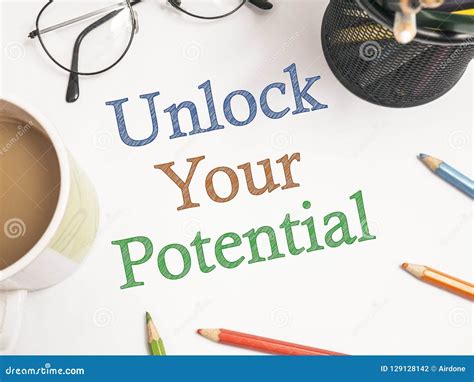 Unlock Your Potential Motivational Inspirational Quotes Stock Photo