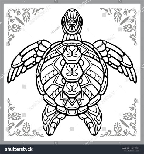 Sea Turtle Zentangle Arts Isolated On Stock Vector Royalty Free