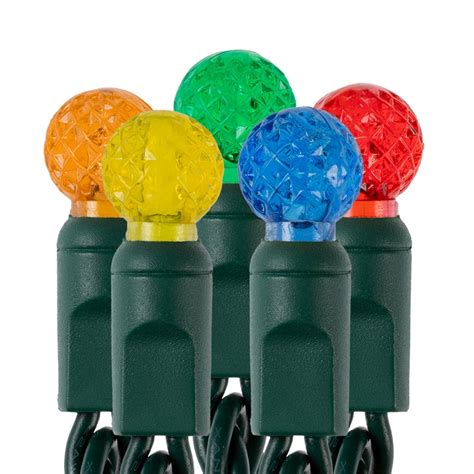 Round Multicolor Led Christmas String Lights 25ft 50 Mini G12 Bulbs