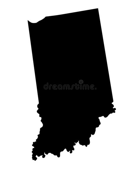Indiana Map Silhouette Vector Illustartion Stock Vector Illustration