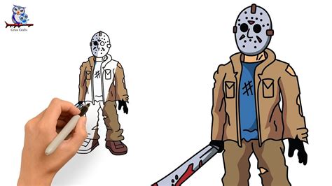 How To Draw Jason Voorhees Friday The 13th Halloween Art In 2022