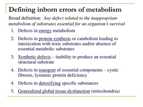 ppt inborn errors of metabolism powerpoint presentation free download id 4683267