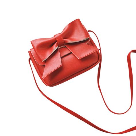 Children Girls Shoulder Bag Cute Bowknotl Leather Handbag Candy Color