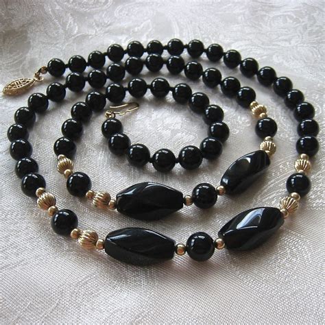 We have 29 images about beads necklace designs including images, pictures, photos, wallpapers, and more. Black Onyx Bead Necklace Gold Filled Spacers Clasp Hand ...