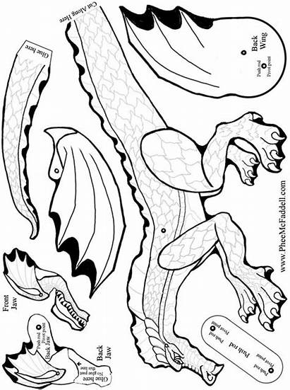 Dragon Crafts Puppet Printable Paper Pheemcfaddell Template
