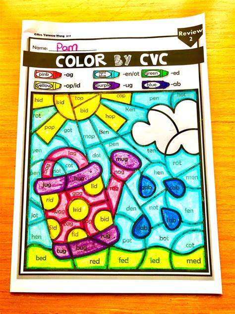 Phonics Worksheets Cvc Color By Code Seasonal Bundle Mrs Vanessa Wong