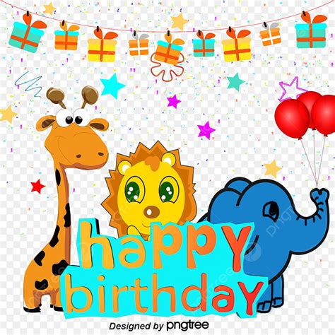 Lion King White Transparent Cartoon Birthday Vector Material